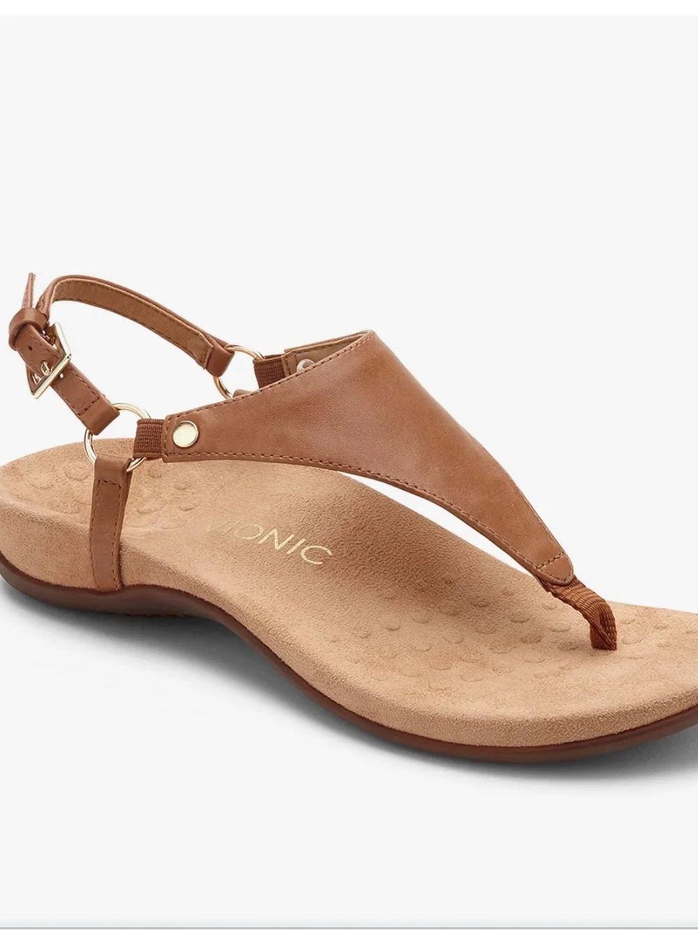 Vionic Kirra Brown Leather T-Strap Women's Sandals 7